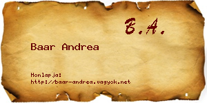 Baar Andrea névjegykártya