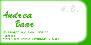 andrea baar business card